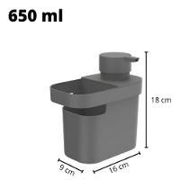 Dispenser Detergente E Organizador Trium 650ml - Chumbo - 6