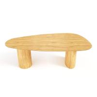 Mesa De Jantar Orgânica Breeze 2,40 X 1,20m 9 Lugares Lâmina Natural De Madeira Damasco - 1