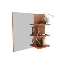 Conjunto De Banheiro Balcão Suspenso Bn3601 S- Cuba 80cm E Armário C- Espelho Bn3608 Amêndoa - Tecno Mobili - 5