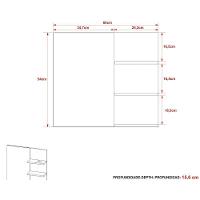 Conjunto De Banheiro Balcão Suspenso Bn3601 S- Cuba 80cm E Armário C- Espelho Bn3608 Amêndoa - Tecno Mobili - 7