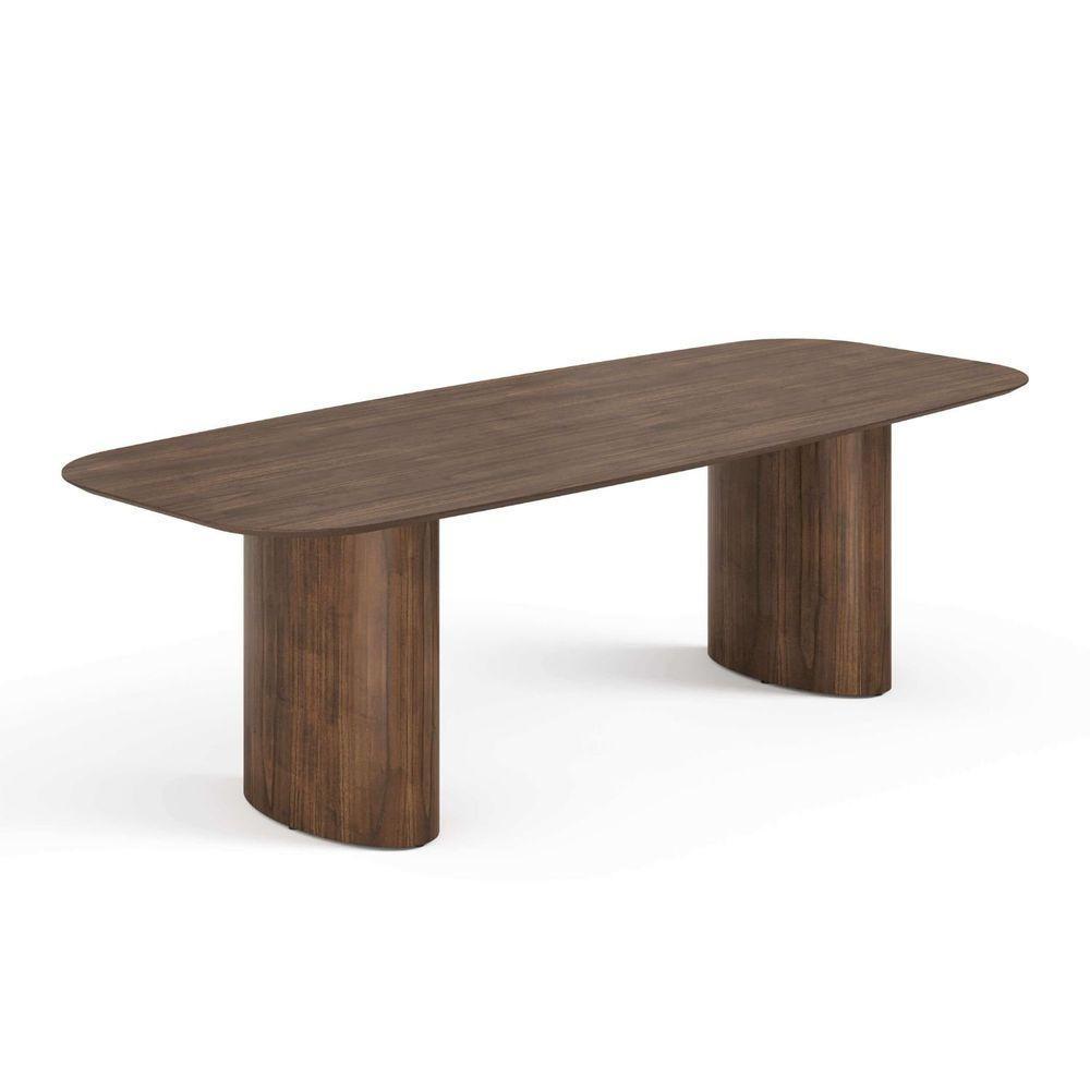 Mesa De Jantar Orgânica Tivoli 270cm X 110cm 10 Lugares Lamina Cinamomo Castanho - 1