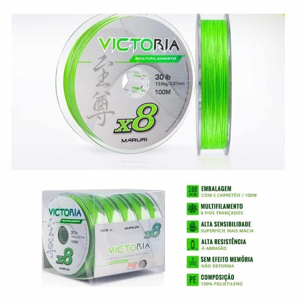Linha De Pesca Multifilamento 8 Fios Victoria 500m Verde Lima Tamanho 0,24mm - 3