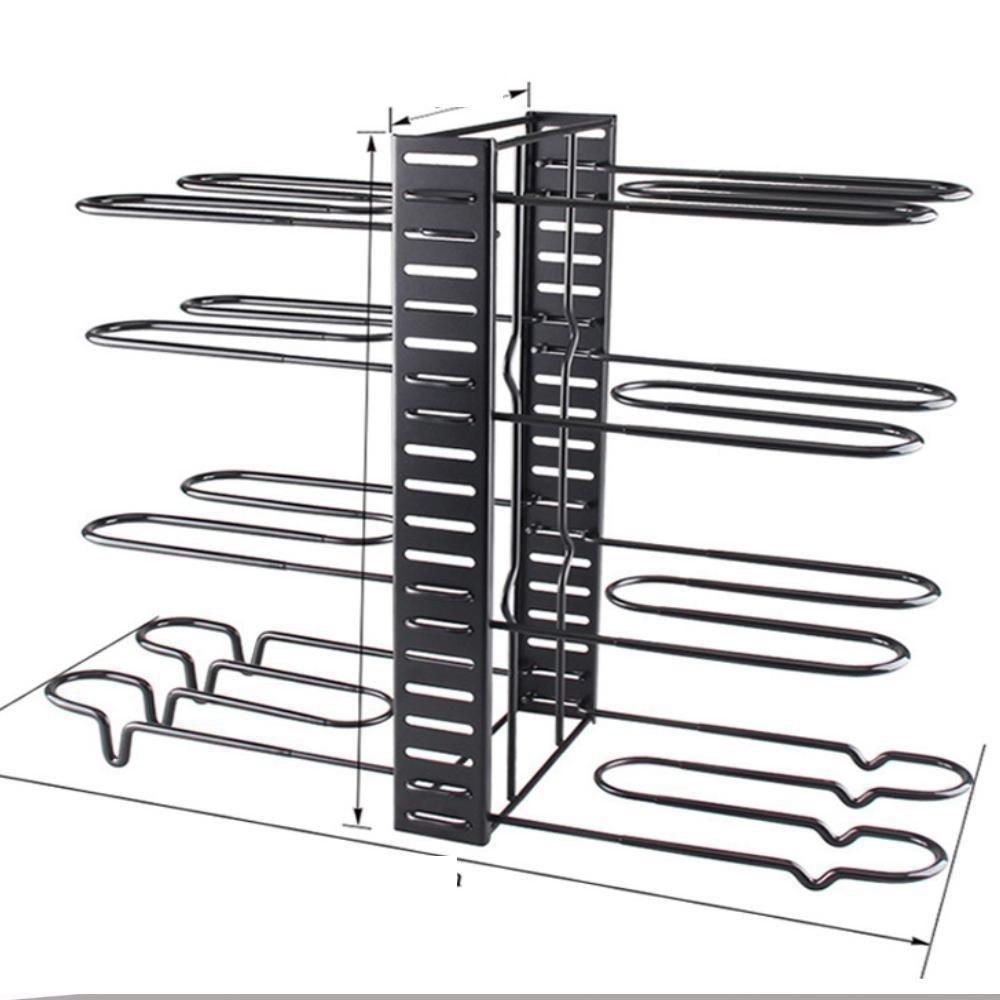 Organizador Panelas Frigideiras Rack Inox Ajustavel Armarios Bancadas Suporte Multiuso Grande 8 Divisorias Paneleiro Coz - 4