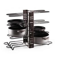 Organizador Panelas Frigideiras Rack Inox Ajustavel Armarios Bancadas Suporte Multiuso Grande 8 Divisorias Paneleiro Coz - 1