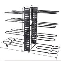 Organizador Panelas Frigideiras Rack Inox Ajustavel Armarios Bancadas Suporte Multiuso Grande 8 Divisorias Paneleiro Coz