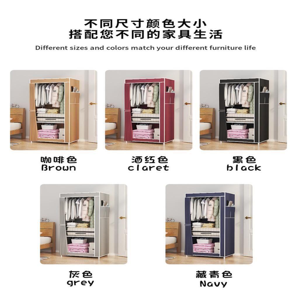 Guarda Roupa Portatil Armario Sapateira Prateleiras Organizador Brinquedos Quarto Praia Cabideiro Cor:preto;tamanho:u - 4