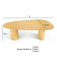 Mesa De Jantar Orgânica Breeze 2,70 X 1,20m 10 Lugares Lâmina Natural De Madeira Damasco - 6