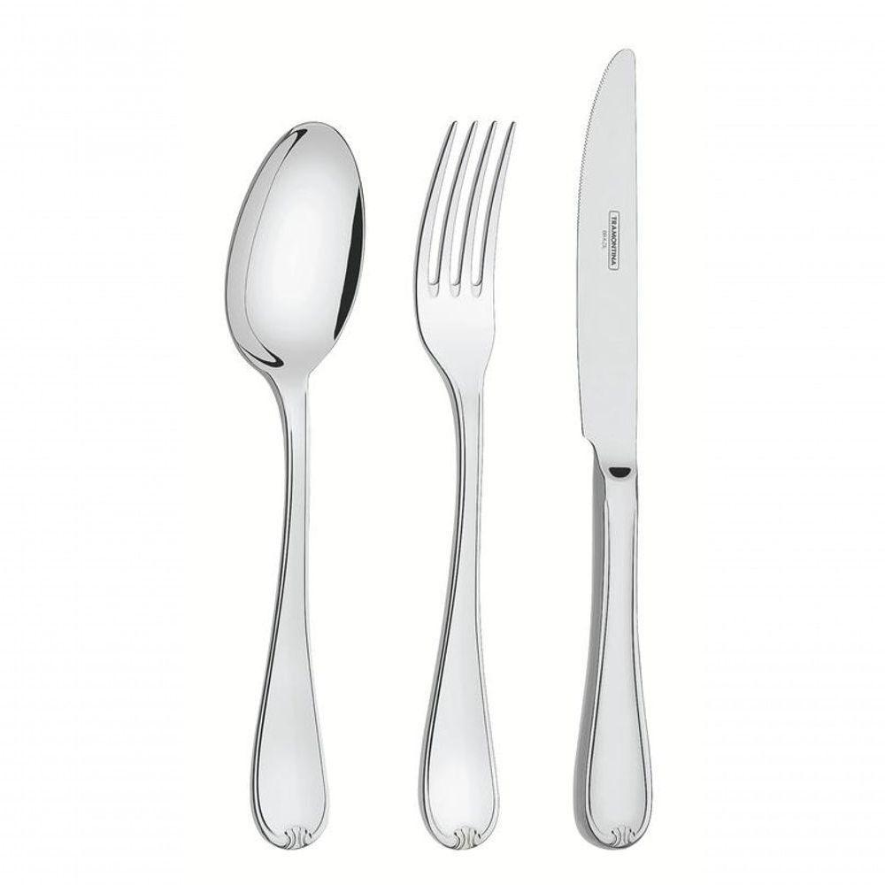 Faqueiro Tramontina Vicenza Em Inox Com Facas De Mesa Forjadas E Estojo 76 Peças - 1