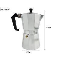 Cafeteira Italiana Grande 12 Xicaras Cafe Expresso Long Manual Moka Premium Em Aluminio Camping Coffe 600ml - 9