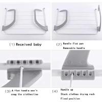 Varal Portatil De Porta Janela Sacada Apartamento Suporte Seca Roupa Dobravel 5 Varetas Pratico Metalico Branco