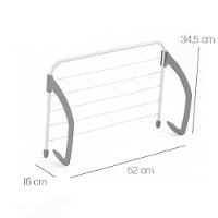 Varal Portatil De Porta Janela Sacada Apartamento Suporte Seca Roupa Dobravel 5 Varetas Pratico Metalico Branco - 5