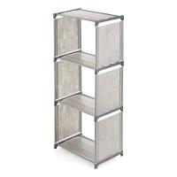 Estante Organizadora Porta Livros Com 4 Prateleiras Modular Brinquedos Quarto Banheiro Cozinha Sapateira Multiuso Cinza