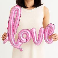 Balao Metalizado Enfeite Romantico Inflavel Frase Celebracao Decoracao Festa Dia Dos Namorados Romantico Rosa - 2