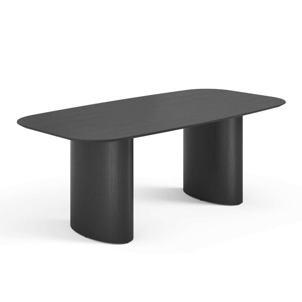 Mesa De Jantar Orgânica Tivoli 220cm X 110cm 8 Lugares Lamina Cinamomo Preto - 1