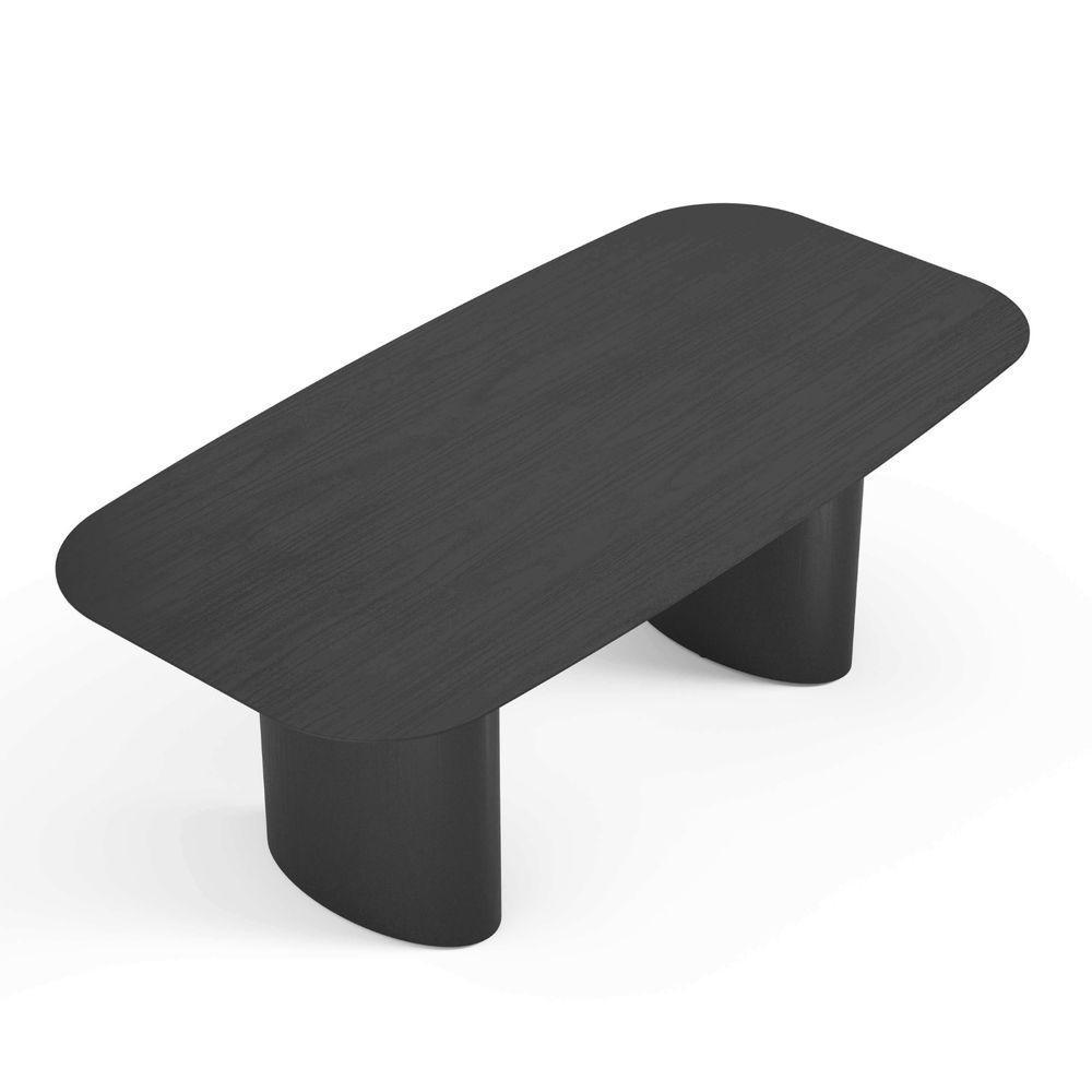 Mesa De Jantar Orgânica Tivoli 220cm X 110cm 8 Lugares Lamina Cinamomo Preto - 2