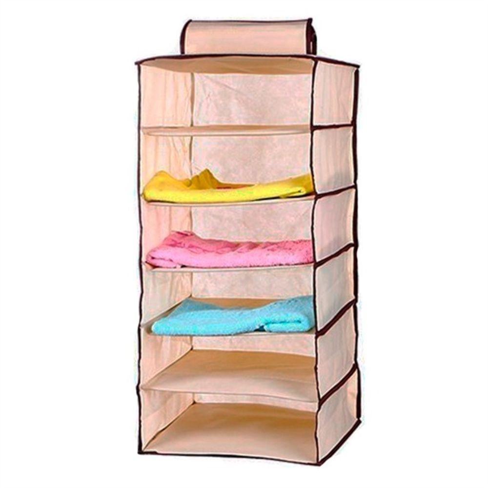 Organizador Guarda Roupa 6 Prateleiras Sapateira Vertical Closet Armario Cabide Portatil Mala Viagem - 3