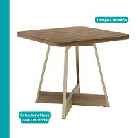 Mesa De Jantar Quadrada 90cm átria 1593 Carraro Dourada - 2