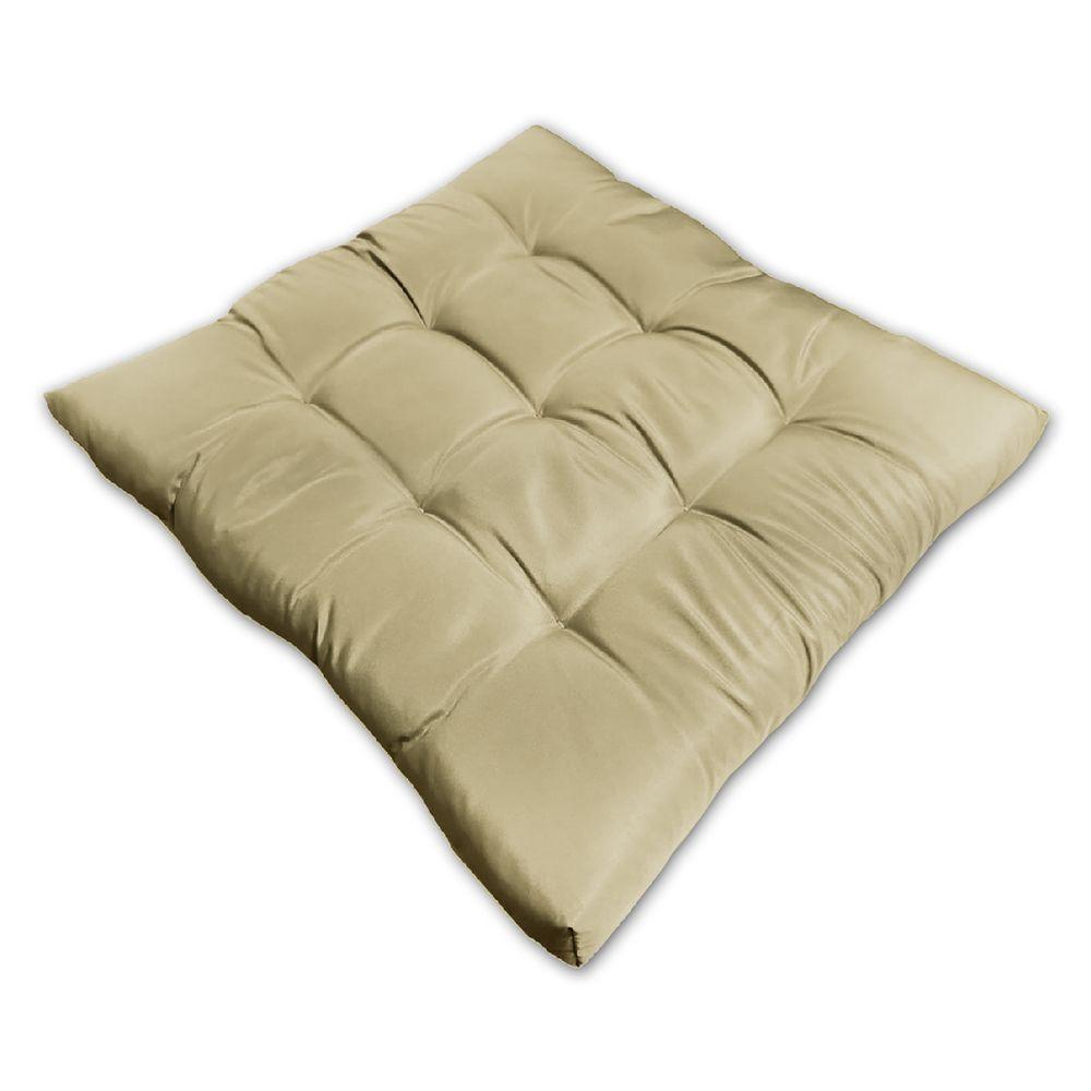 Almofada Futon Assento Decoração 50x50cm Flat Vários Modelos Bege - 3