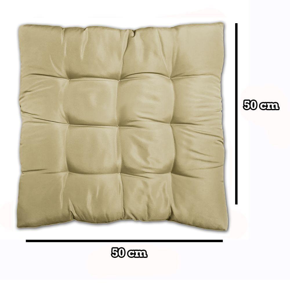 Almofada Futon Assento Decoração 50x50cm Flat Vários Modelos Bege - 7