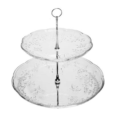 Porta Doces De Cristal 2 Andares New Butterfly 20/26 X 24 Cm Lyor