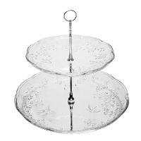 Porta Doces De Cristal 2 Andares New Butterfly 20/26 X 24 Cm Lyor - 1