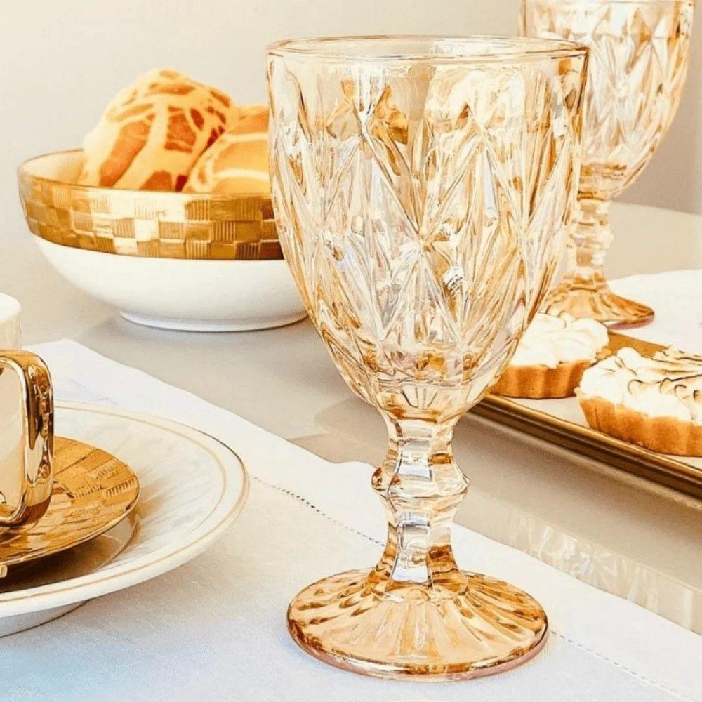 Conjunto De Taças De Vidro Para água 6 Peças 325 Ml Diamond âmbar Lyor - 7