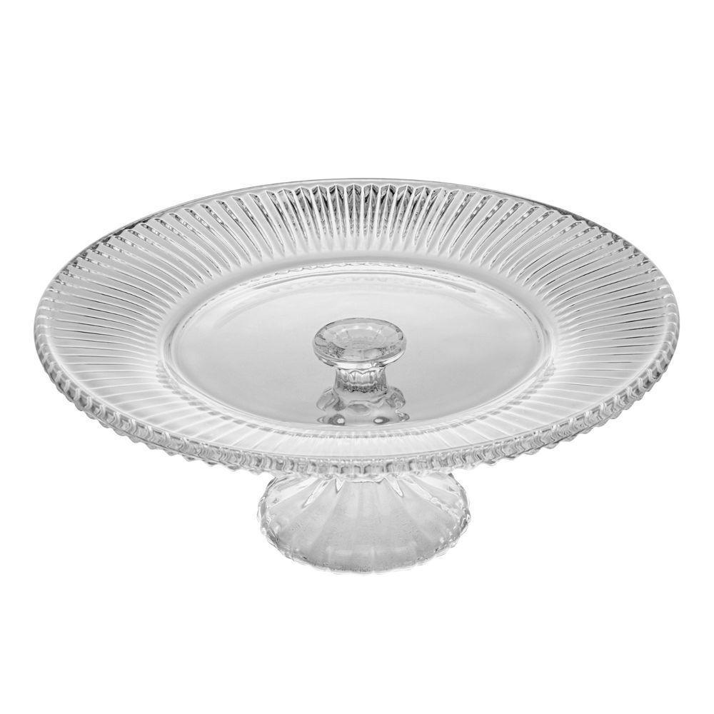 Prato Para Bolo 30 Cm De Cristal Com Pé Renaissance Lyor - 1