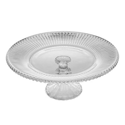 Prato Para Bolo 30 Cm De Cristal Com Pé Renaissance Lyor