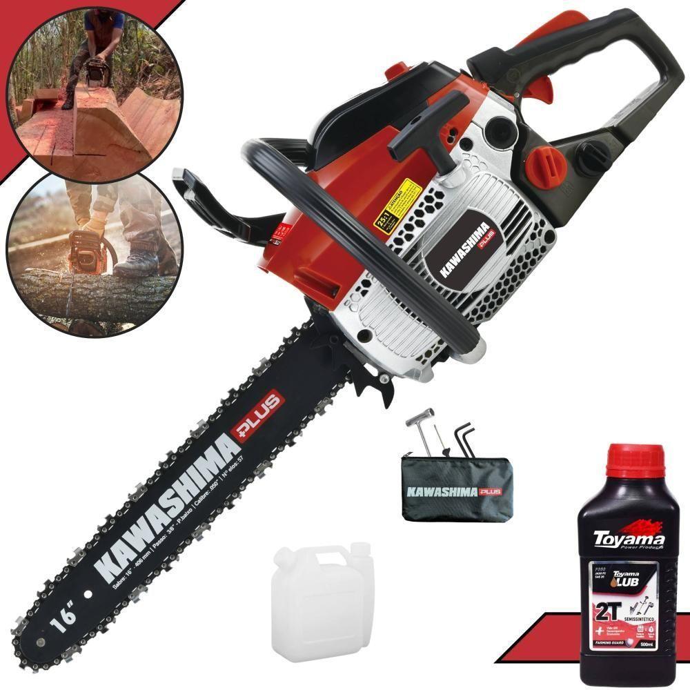 Motosserra Kawashima Kcs380p à Gasolina 37,2cc Com Sabre De 16 Polegadas 6600210 + Óleo Toyama Fg50 - 1