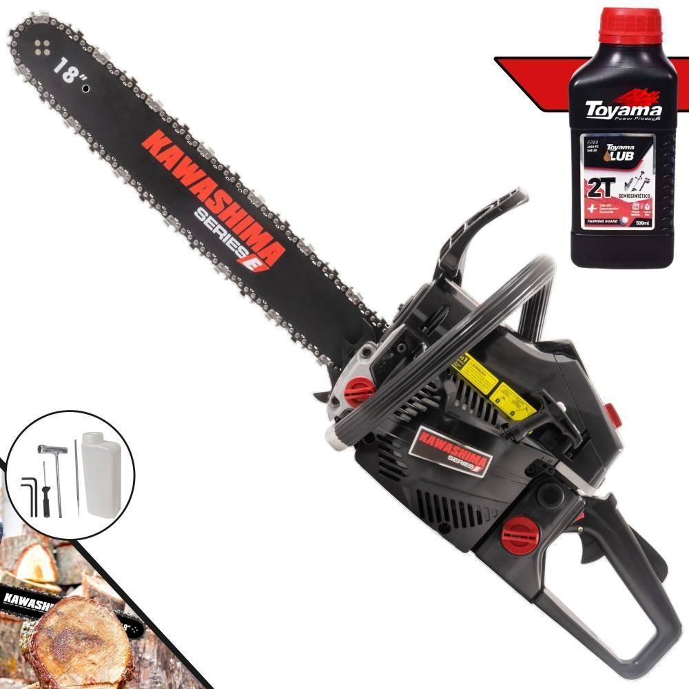 Motosserra Kawashima Kcs 580-e à Gasolina 54cc 2t Com Sabre 18 Polegadas 3300670 + Óleo Toyama Fg50 - 1