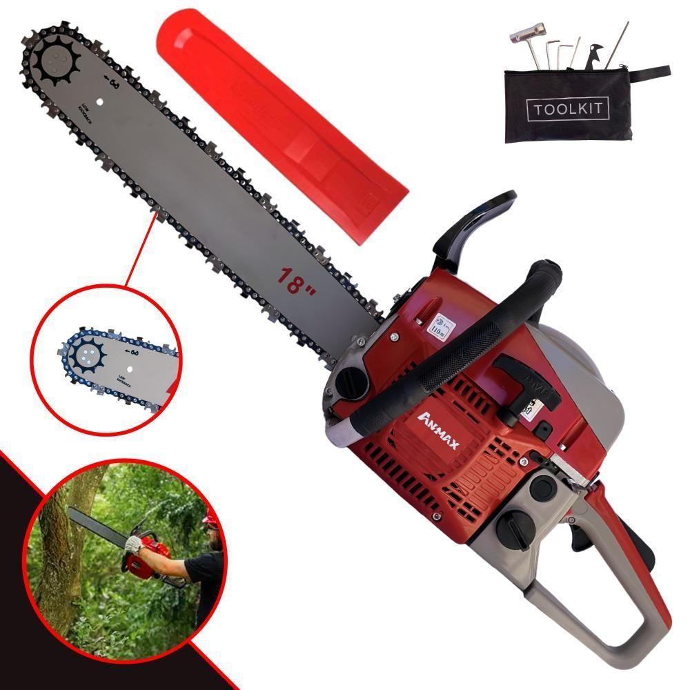 Motosserra Anmax Cs5200b à Gasolina 2t 52cc 2,7hp Sabre 18'' Ponta Rolante Profissional - 1