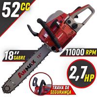 Motosserra Anmax Cs5200b à Gasolina 2t 52cc 2,7hp Sabre 18'' Ponta Rolante Profissional - 2