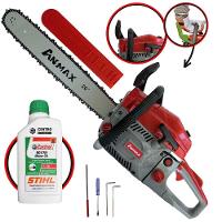 Motosserra Anmax Cs5800a à Gasolina 2t 58cc 3,1hp Sabre 20'' Ponta Rolante Profissional + Óleo Castrol Stihl 500ml - 1