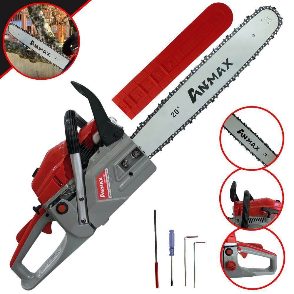 Motosserra Anmax Cs5800a à Gasolina 2t 58cc 3,1hp Sabre 20'' Ponta Rolante Profissional - 1