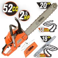 Motosserra Profissional Terra Mt520 à Gasolina 2t 2,5hp 52cc Com Sabre De 18'' E Sabre De 20'' - 2