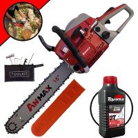 Motosserra Anmax Cs5200b à Gasolina 2t 52cc 2,7hp Sabre 18'' Ponta Rolante Profissional + Óleo Toyama Fg50 500ml - 1