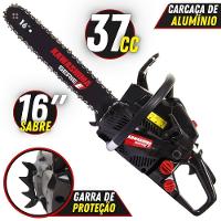 Motosserra Kawashima Kcs 400e à Gasolina 37cc Com Sabre 16 Polegadas - 3300590 + Óleo Toyama Fg50 - 2
