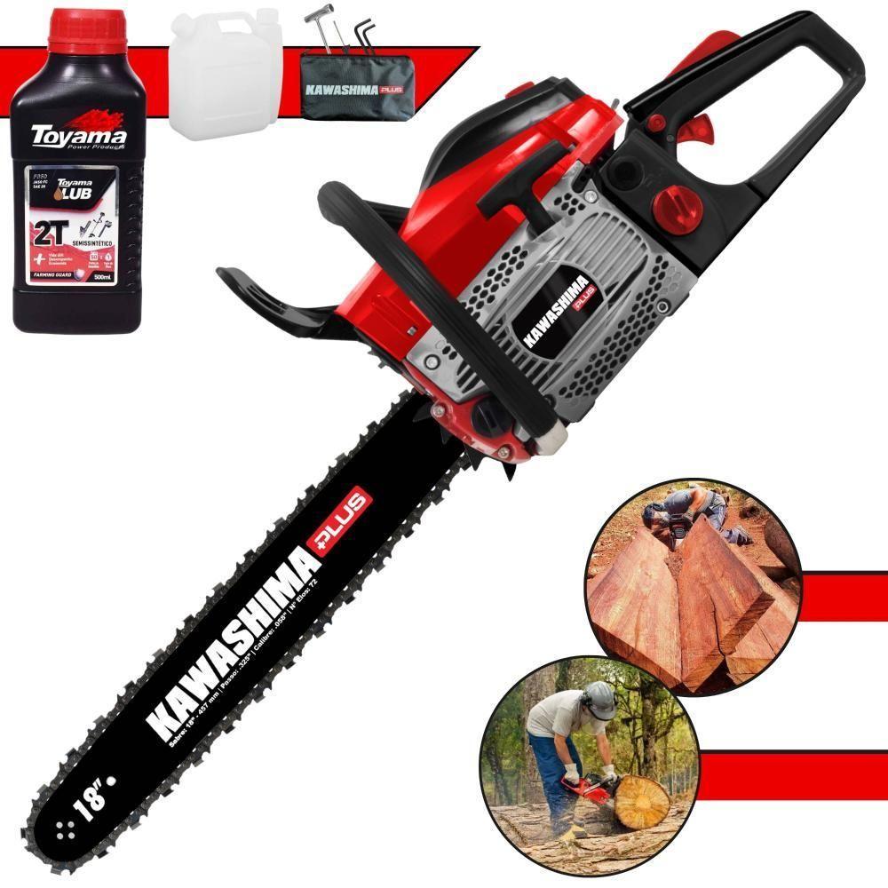 Motosserra Kawashima Kcs550p à Gasolina 54,6cc 2t Com Sabre 18 Polegadas 6600230 + Óleo Toyama Fg50 - 1