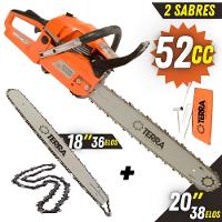 Motosserra Profissional Terra Mt520 à Gasolina 2t 2,5hp 52cc Com Sabre De 18'' E Sabre De 20'' - 2