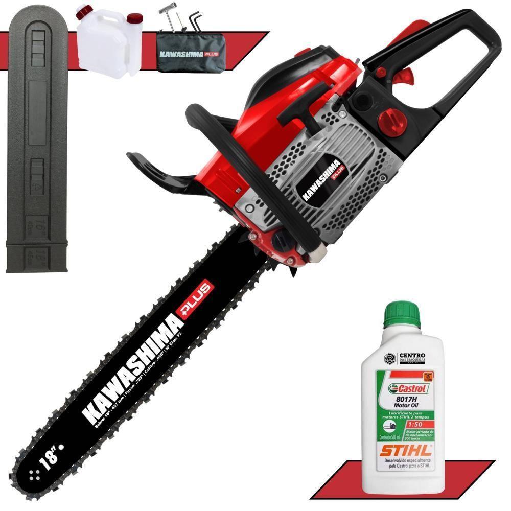 Motosserra Kawashima Kcs500p à Gasolina 49.3cc 2t Com Sabre 18 Polegadas 6600220 + Óleo Stihl 8017 - 1
