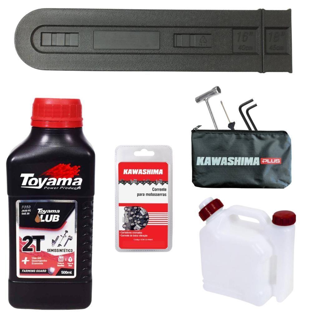 Motosserra Kawashima Kcs500p à Gasolina 49.3cc 2t Com Sabre 18 Polegadas 6600220 + Óleo Toyama Fg50 - 6