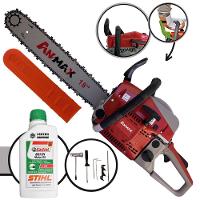 Motosserra Anmax Cs5200b à Gasolina 2t 52cc 2,7hp Sabre 18'' Ponta Rolante Profissional + Óleo Castrol Stihl 500ml - 1