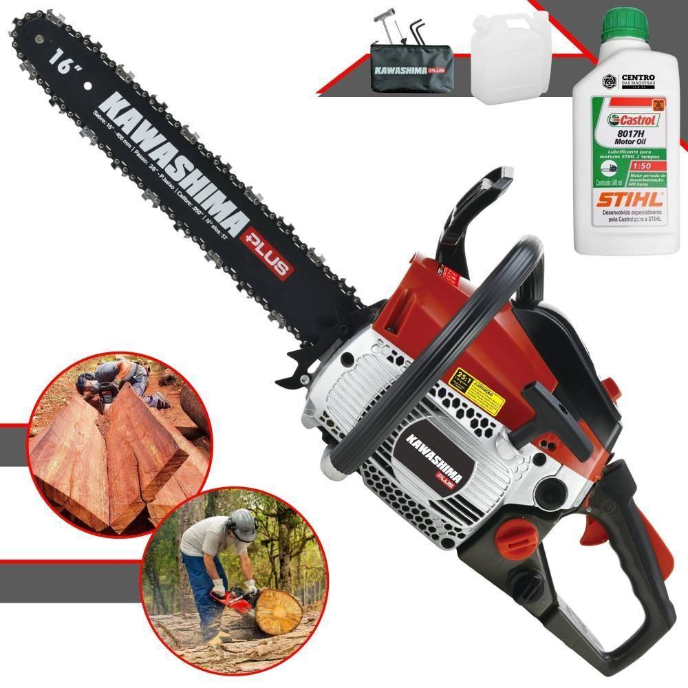 Motosserra Kawashima Kcs380p à Gasolina 37,2cc Com Sabre De 16 Polegadas 6600210 + Óleo Stihl 8017 - 1
