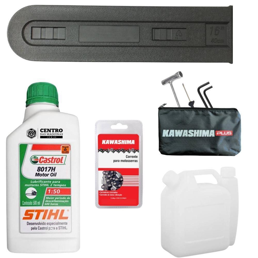 Motosserra Kawashima Kcs380p à Gasolina 37,2cc Com Sabre De 16 Polegadas 6600210 + Óleo Stihl 8017 - 5