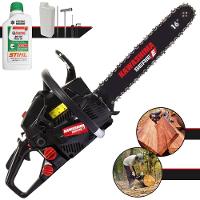 Motosserra Kawashima Kcs 400e à Gasolina 37cc Com Sabre 16 Polegadas - 3300590 + Óleo Stihl 8017 - 1