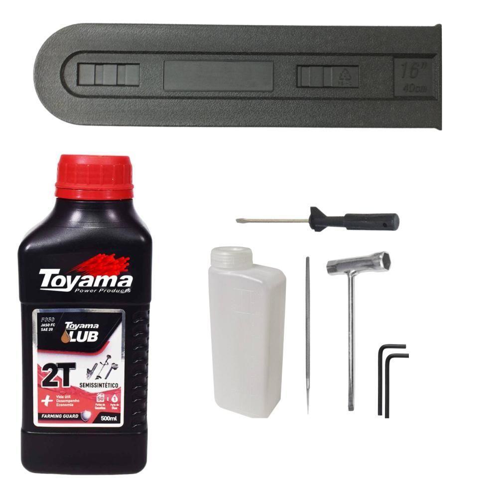 Motosserra Kawashima Kcs 400e à Gasolina 37cc Com Sabre 16 Polegadas - 3300590 + Óleo Toyama Fg50 - 7