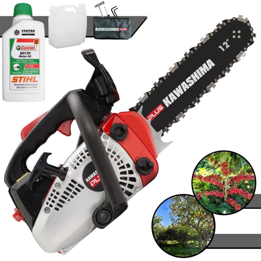 Motosserra Profissional Kawashima Kcs 260-p à Gasolina 25,4cc Com Sabre 12 6600200 + Óleo Stihl 8017 - 1