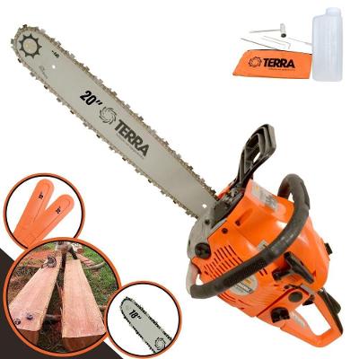 Motosserra Profissional Terra Mt520 à Gasolina 2t 2,5hp 52cc Com Sabre De 18'' E Sabre De 20''