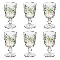 Conjunto 6 Taças água Tropical Palm Hand Painting 310 Ml Lyor - 1