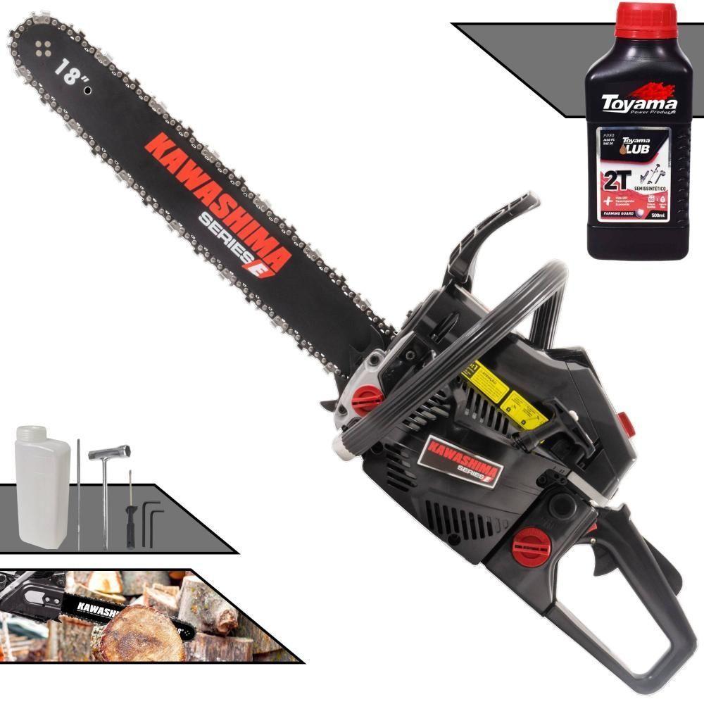 Motosserra Profissional Kawashima Kcs 520e A Gasolina 50.8cc Com Sabre 18 3300660 + Óleo Toyama Fg50 - 1